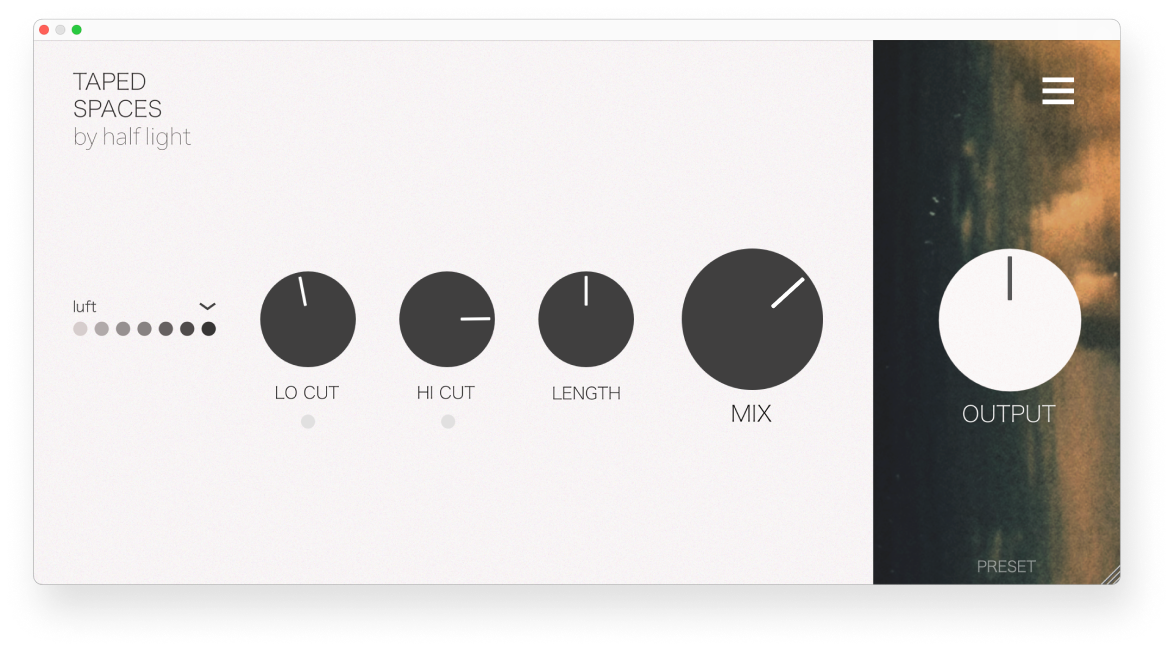 Half Light Presents Taped Spaces, a Character Reverb Gearspace